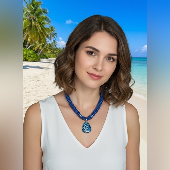 Handmade Jewelry - 20 Inch Wood bead necklace NWOT